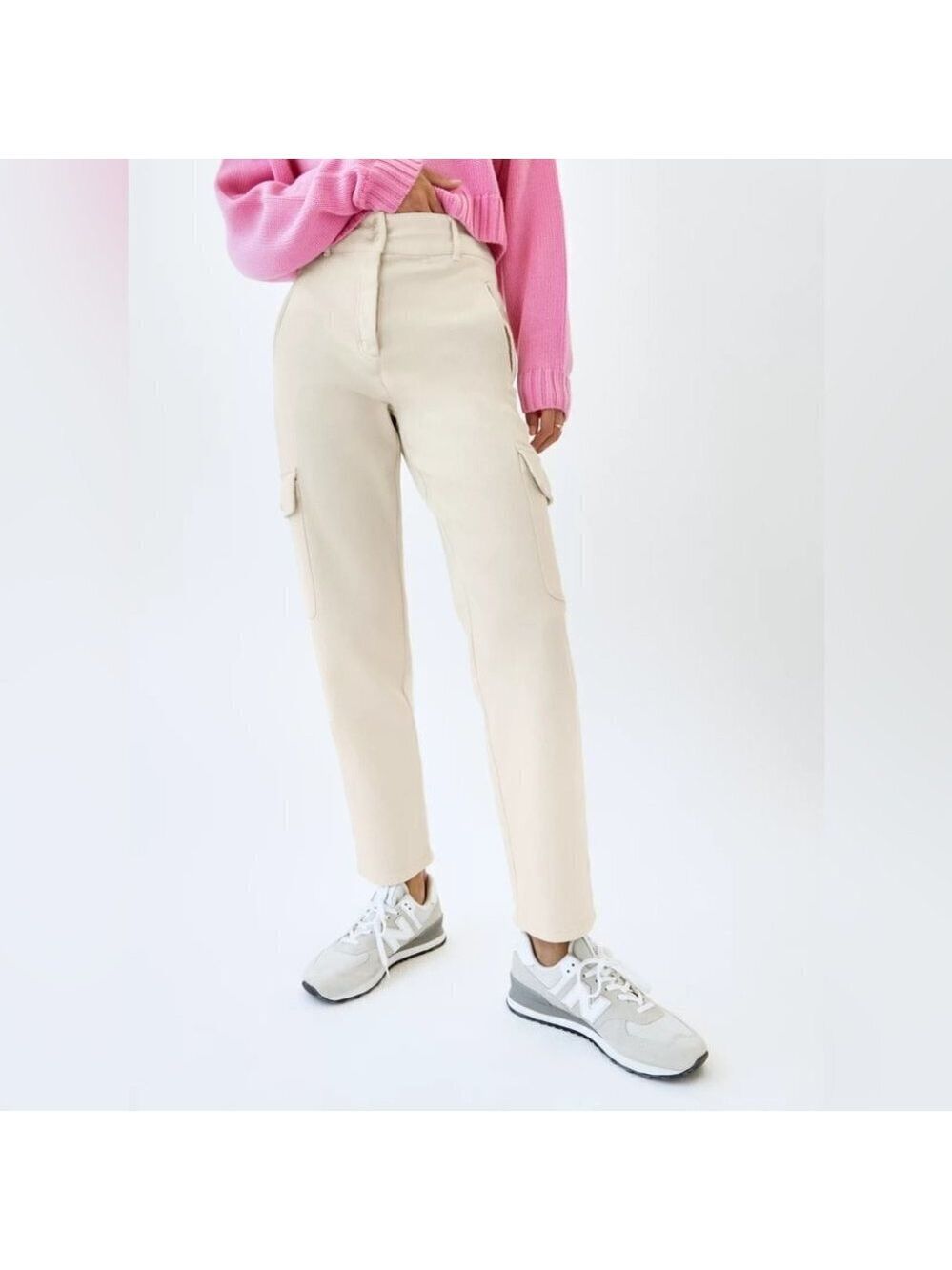 * NEW Wilfred Modern Cargo Twill Stretch Pants in Pumice Grey ( Cream ) Size 8